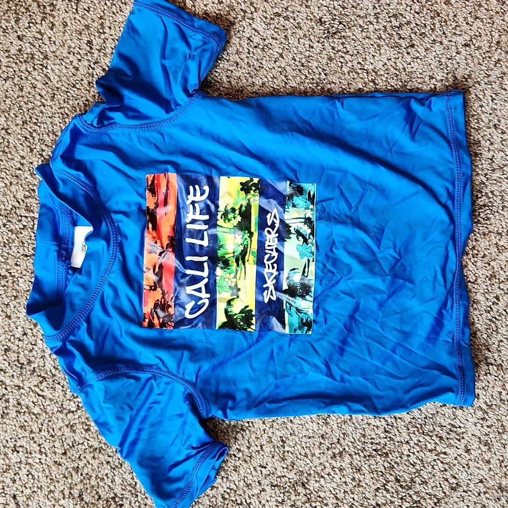 Skechers Kids Blue 'Cali Life' Swim Set - Rash Guard & Trunks - Picture 6 of 8